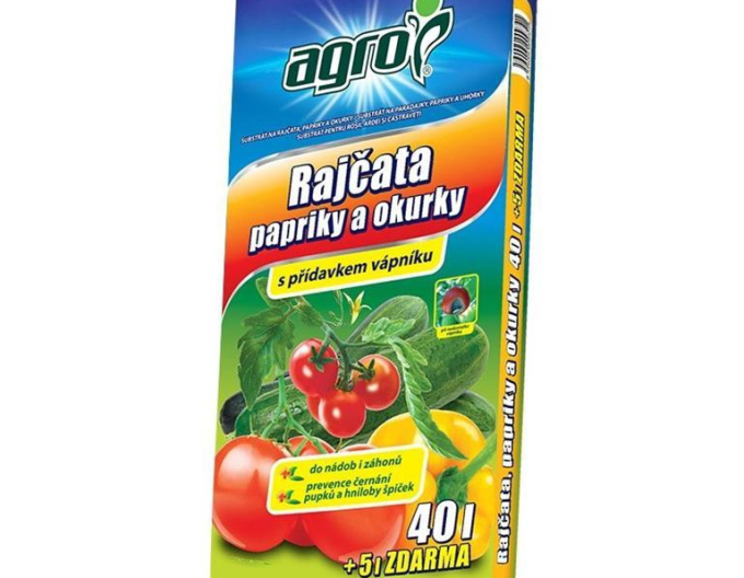 AGRO-Substrat für Tomaten, Paprika und Gurken 40l + 5l gratis