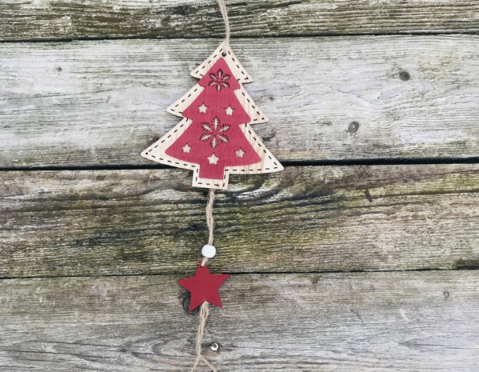 Hölzerner Baum zum Aufhängen 27cm