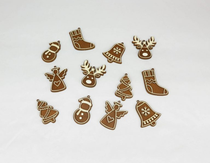 Lebkuchenset Nr.1 - Schachtel mit Weihnachtsschmuck