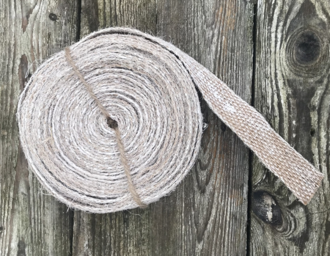 Elfenbeinfarbenes Juteband 3cmx1m - Meterware