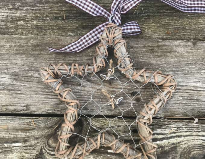 Weidenstern mit Draht braun 14cm