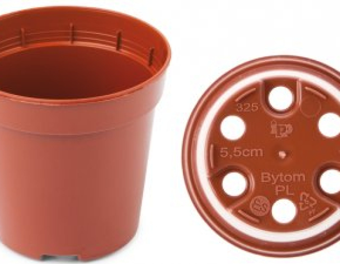 Kugelförmiger Terrakotta-Blumentopf aus Kunststoff, Durchmesser 5,5 cm