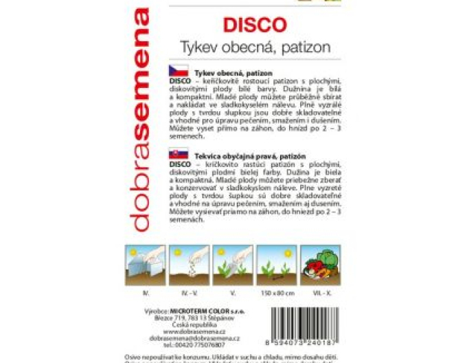 Dobrá semená Patisson Disco