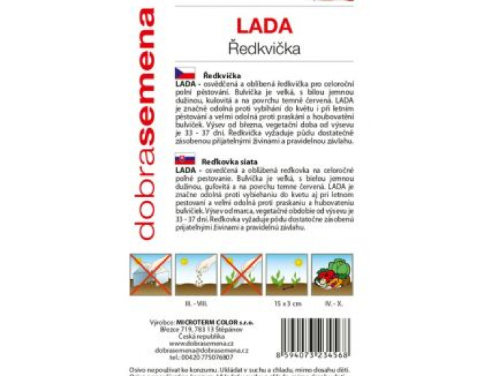 Dobrá semená Radieschen Lada
