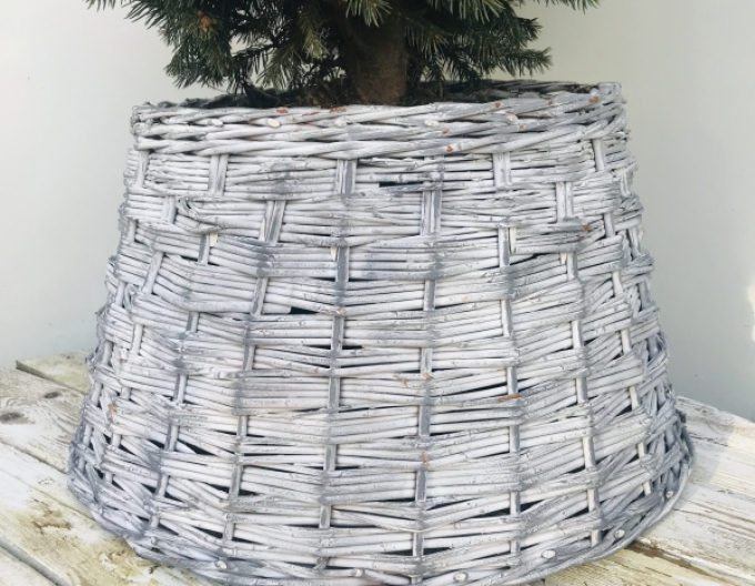 Weidenkorb weiß-grau