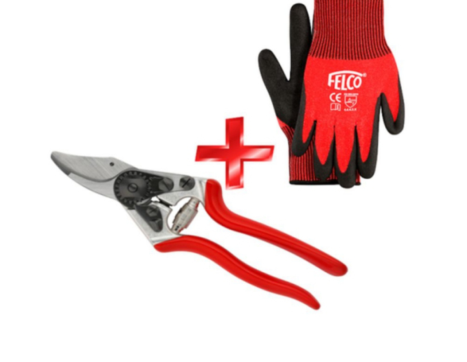 FELCO 6 Schere + FELCO 701 - M Handschuhe